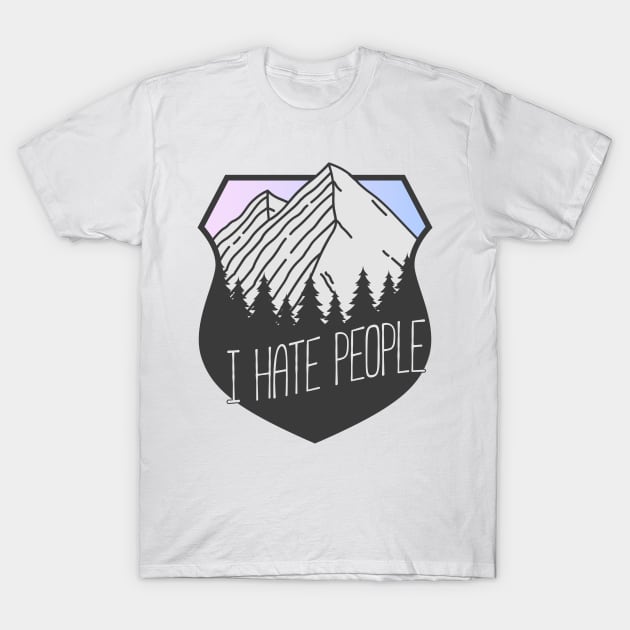 I Hate People Mountain Crest Sunset T-Shirt by KlehmInTime